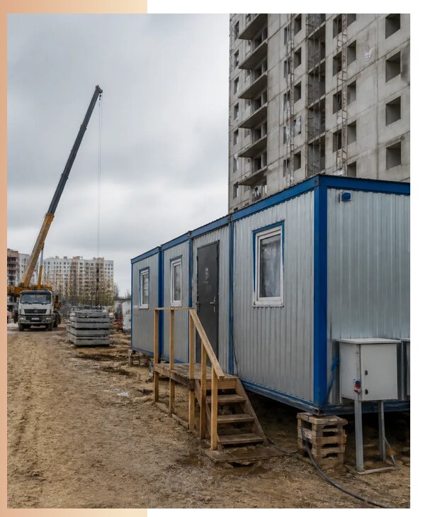 Аренда строительных вагончиков для рабочих в Петергофе